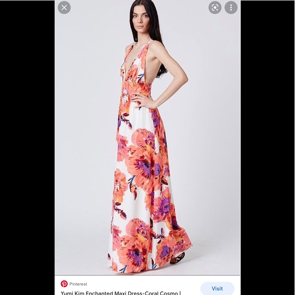Yum Kim Coral Cosmo maxi dress, floral dress size small.